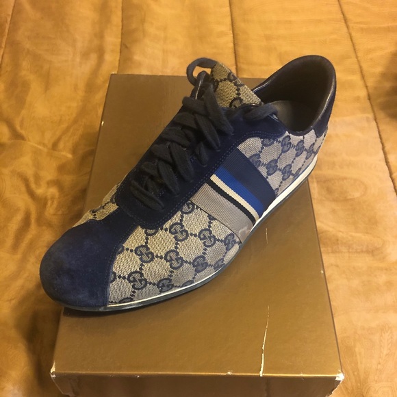 Gucci Shoes Navy Blue Gucci Gym Shoes Poshmark